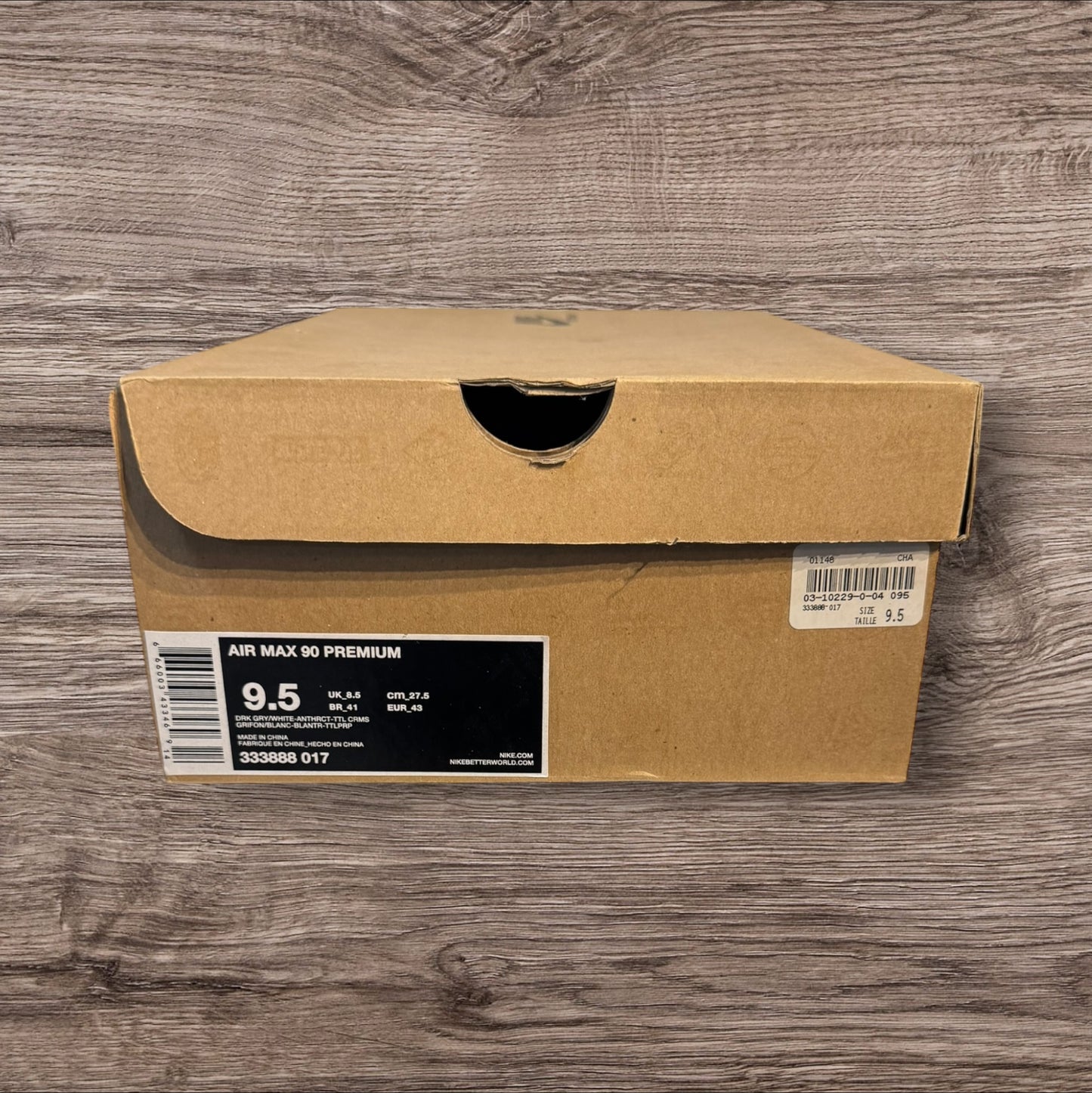 Nike Air Max 90 Dark Grey Crimson Size 9.5 (333888 017)