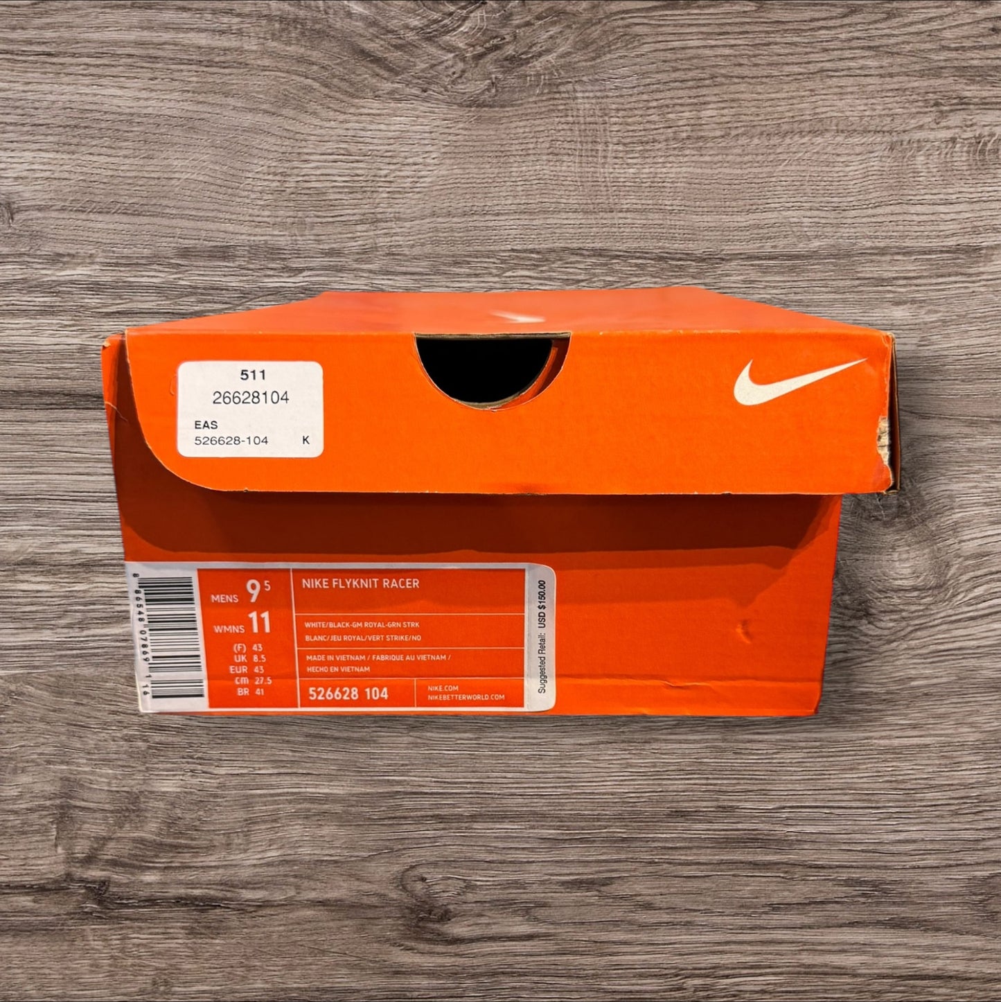 Nike Flyknit Racer Tranquil Size 9.5 (526628 104)