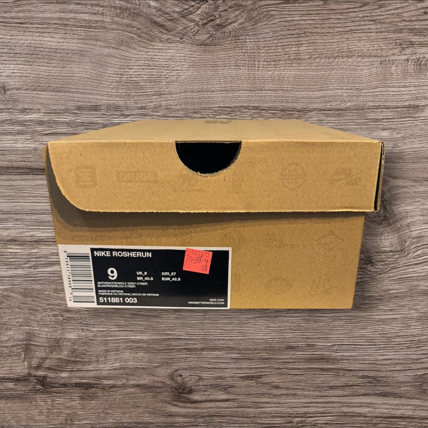 Nike Rosherun Anthracite Size 9 (511881 003)