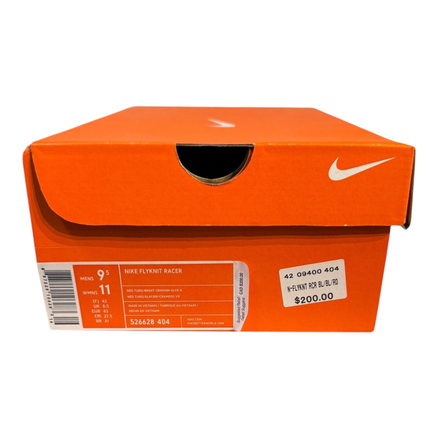 DS Nike Flyknit Racer Neo Size 9.5 (526628 404)