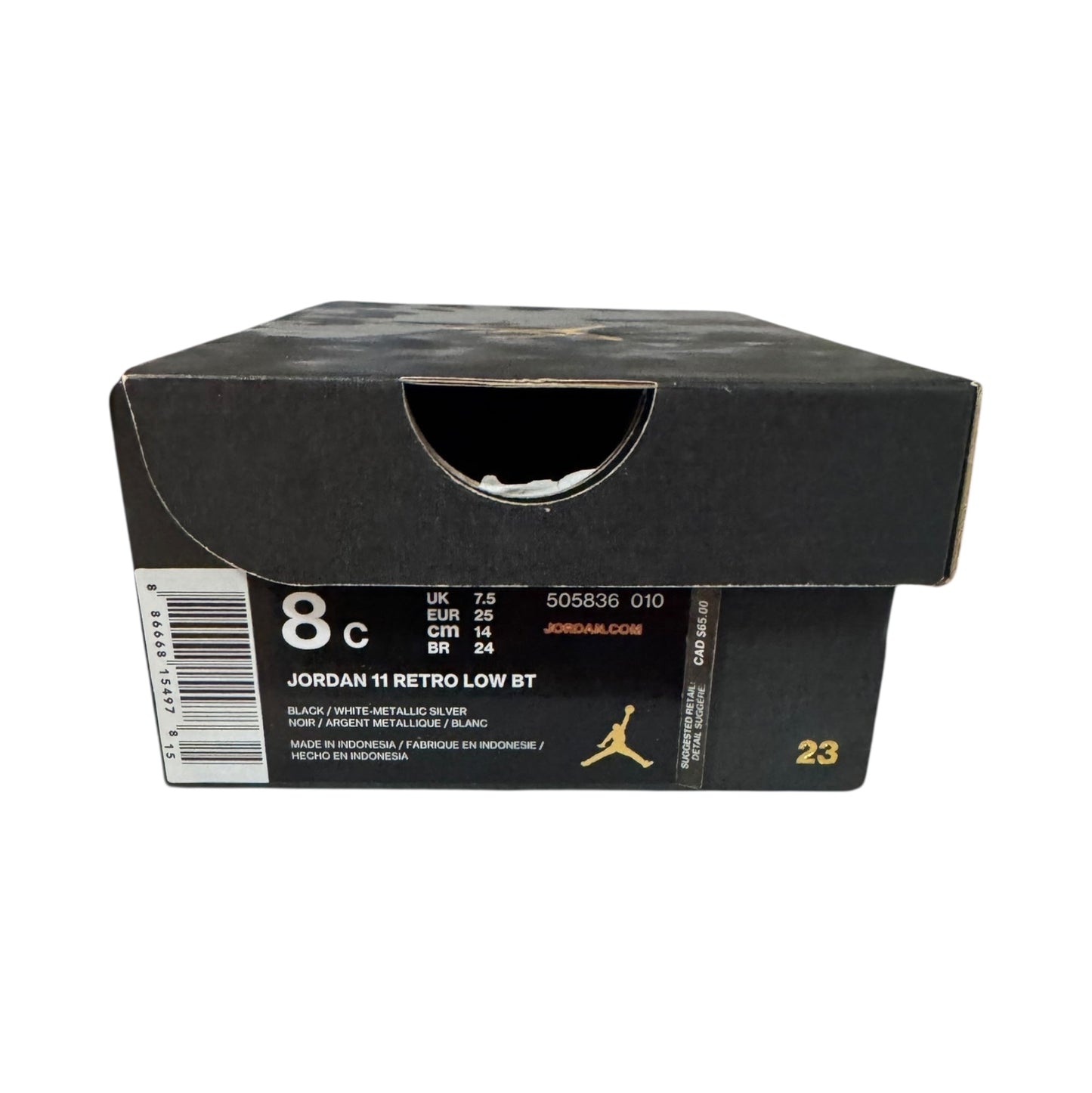 DS Infant Jordan 11 Low Metallic Silver Size 8c (505836 010)