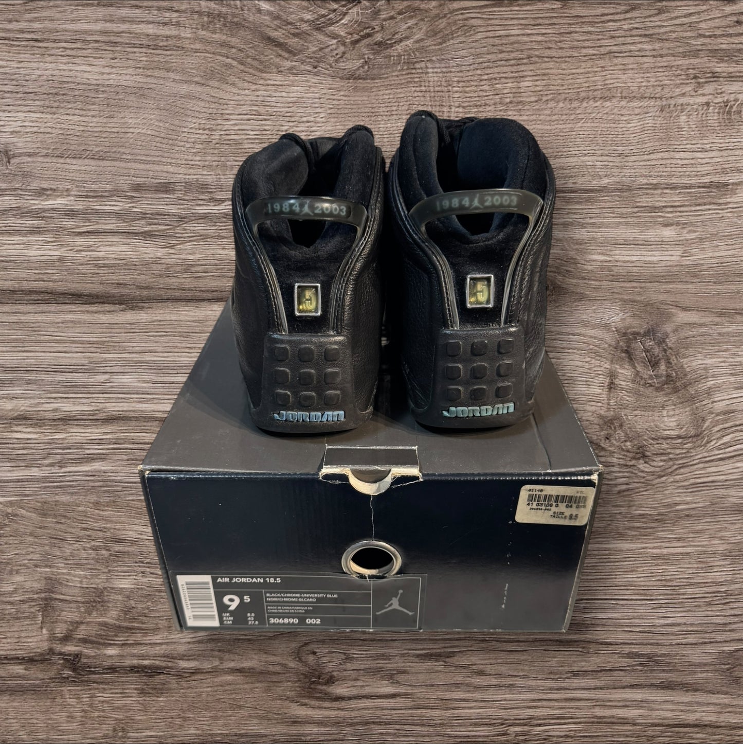 Jordan 18.5 Black Chrome Size 9.5 (306890 002)