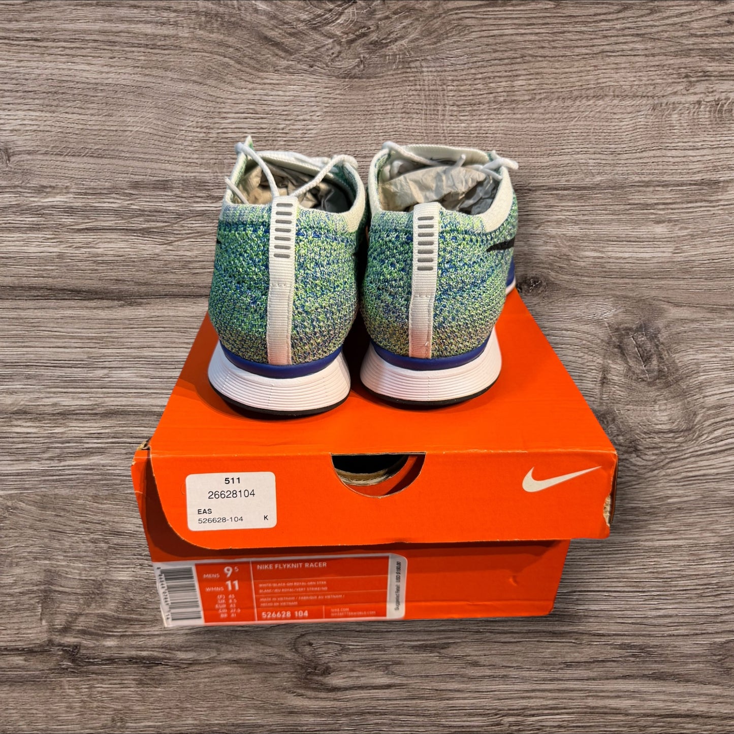 Nike Flyknit Racer Tranquil Size 9.5 (526628 104)