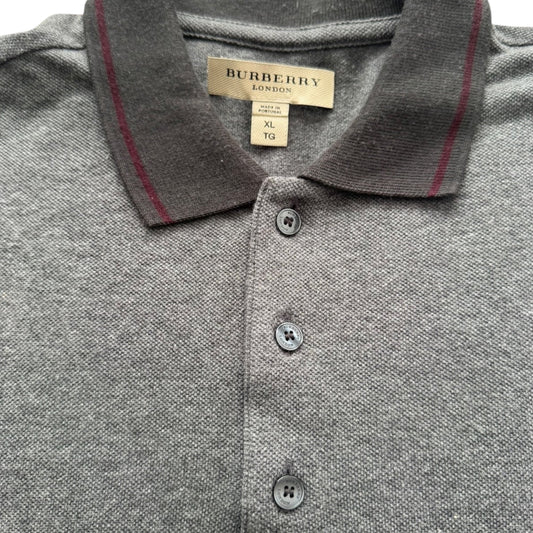 Burberry Grey Polo Shirt Sz XL