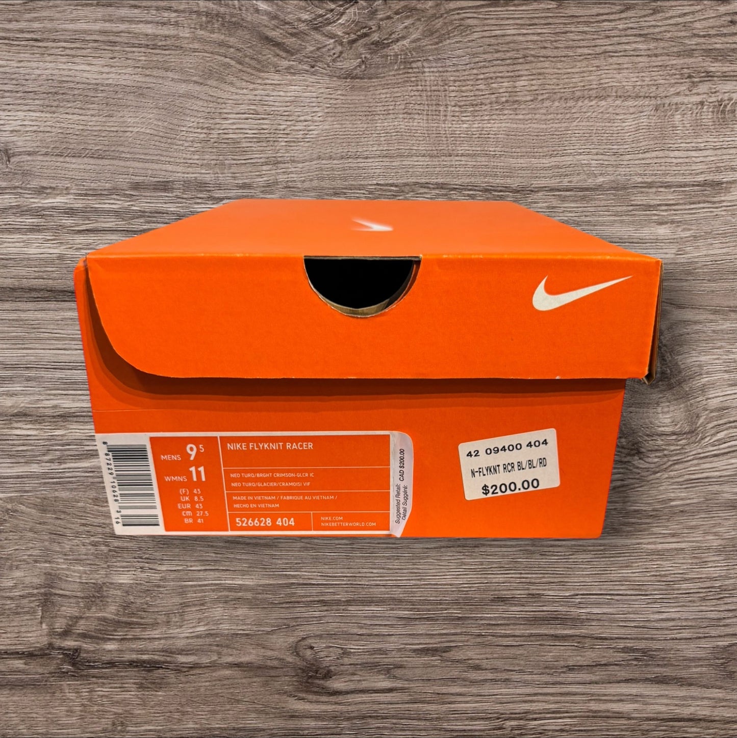 Nike Flyknit Racer Neo Size 9.5 (526628 404)