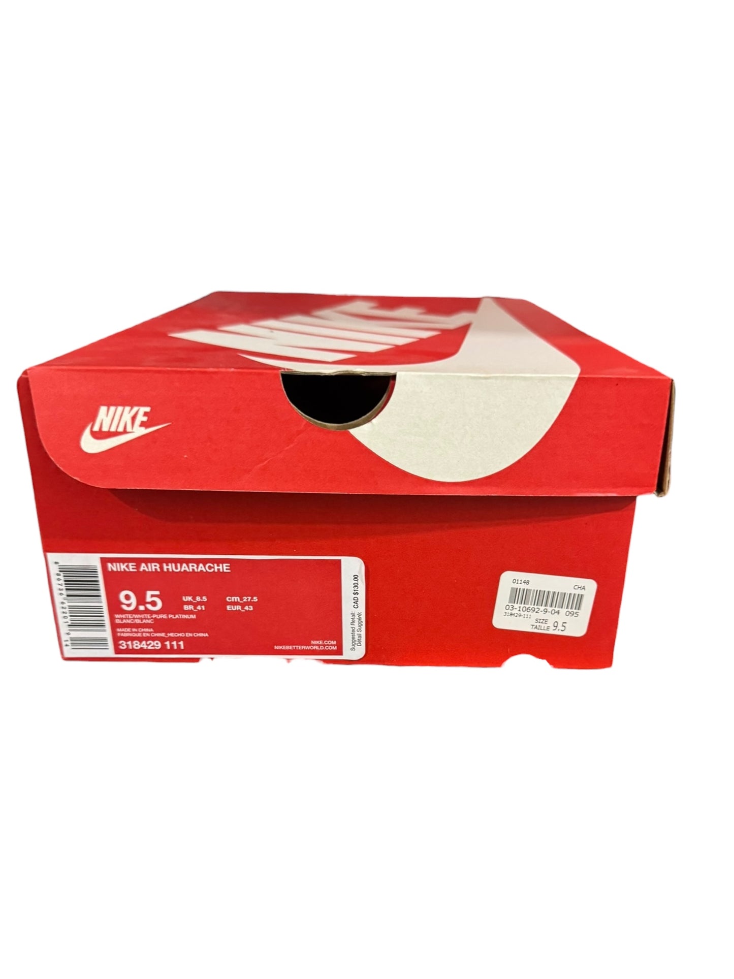 Nike Triple White Huarache Size 9.5