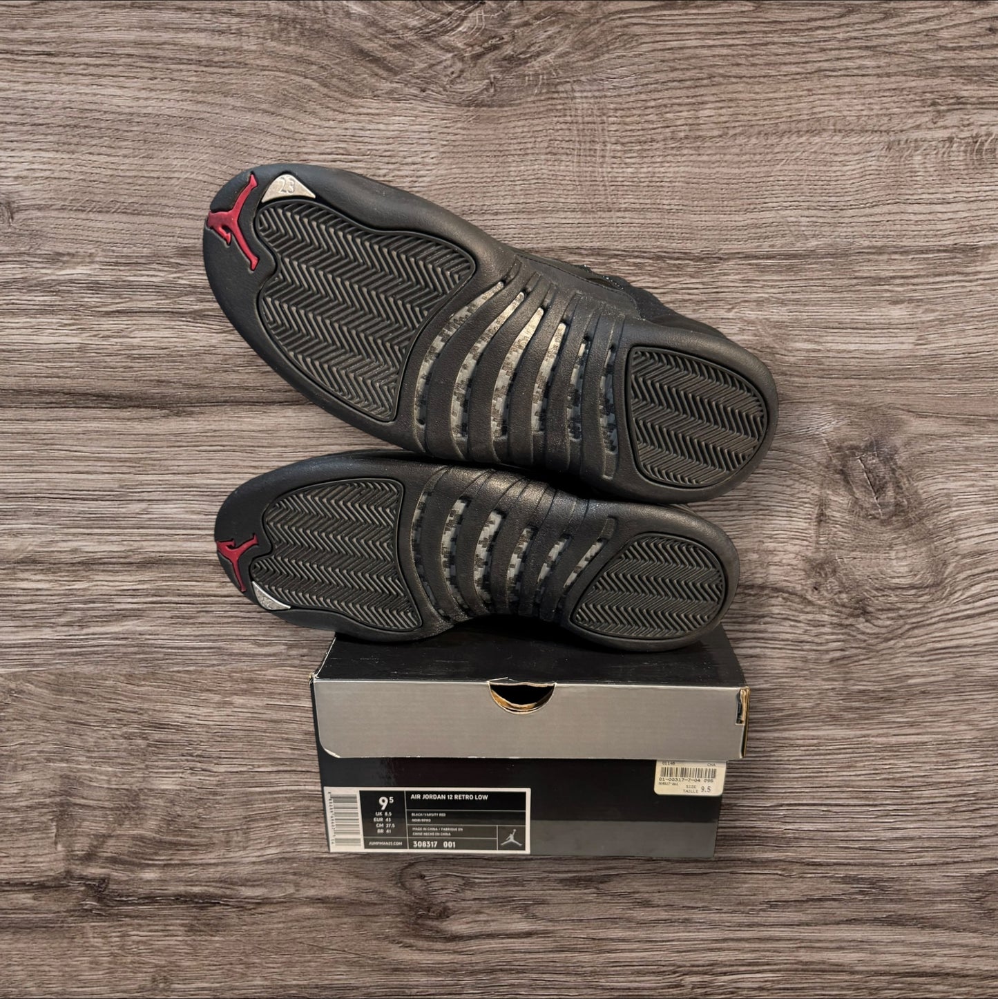 Jordan 12 Low Black Patent Size 9.5 (308317 001)