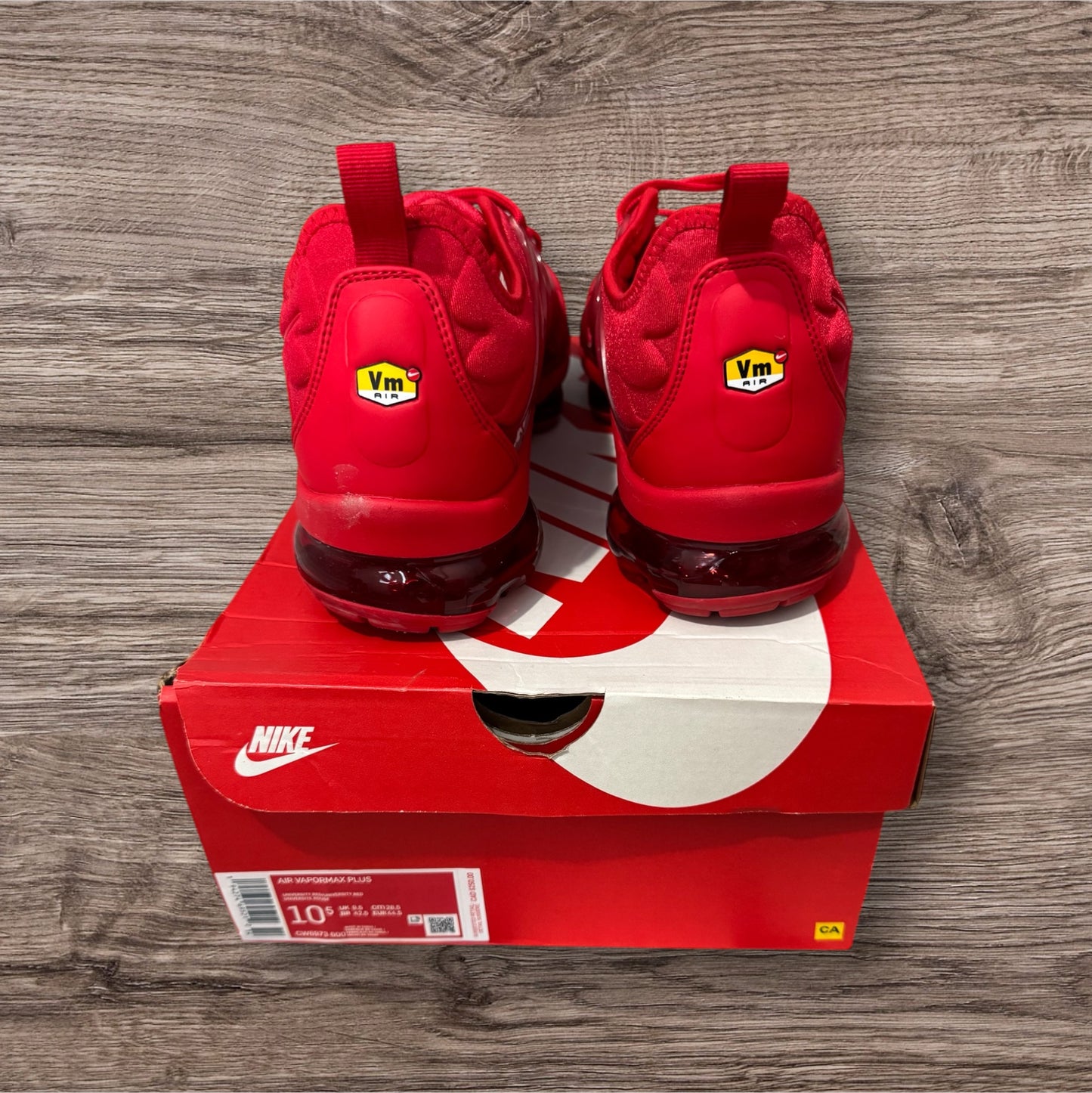 Nike Vapormax Plus Triple Red Size 10.5 (CW6973 600)