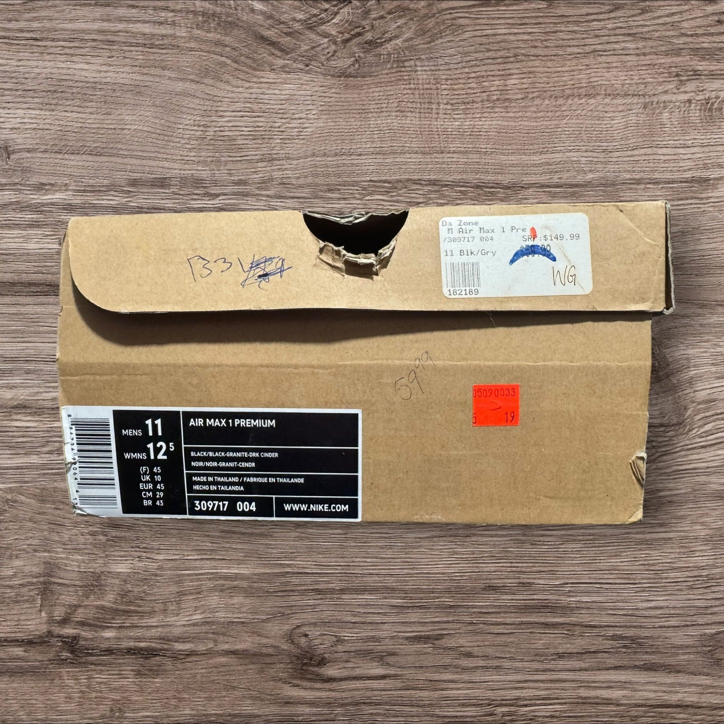 Nike Air Max 1 Premium Eskimo Size 11 (309717 004)