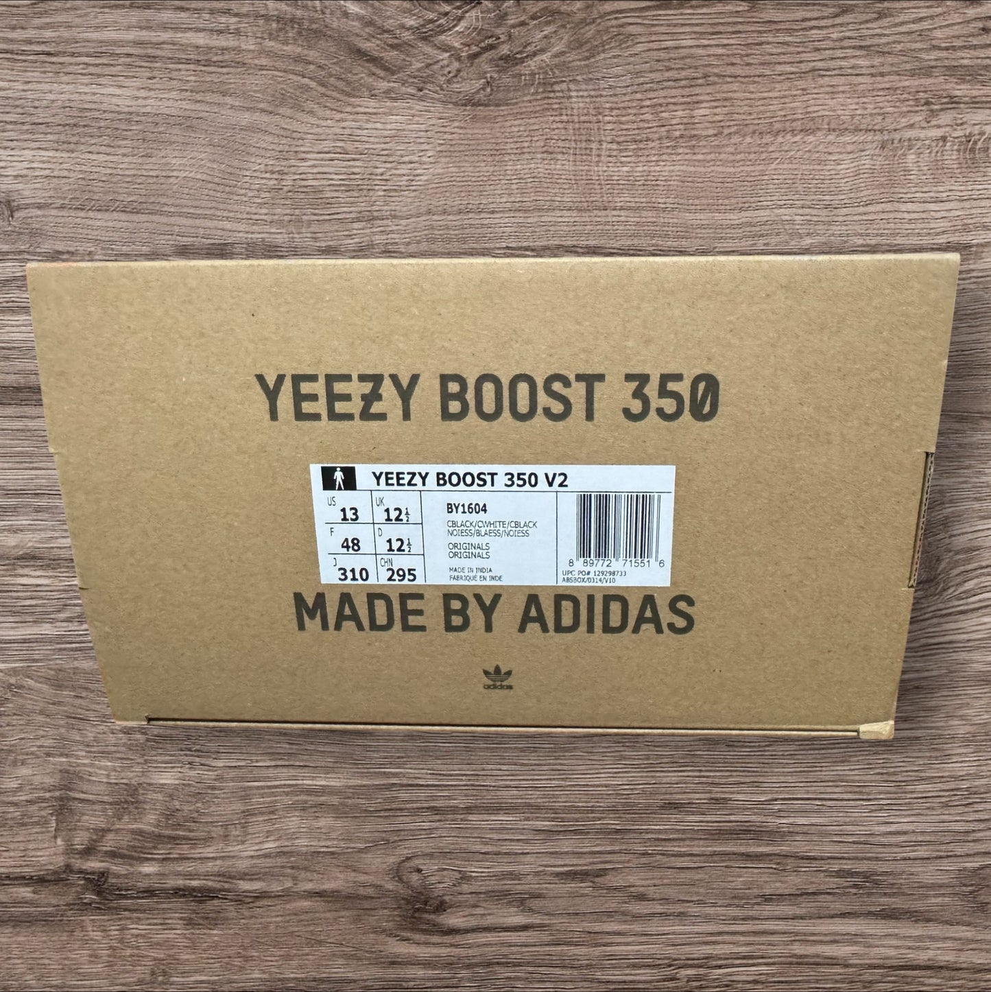 Adidas Yeezy 350 V2 Core Black White Size 13 (BY1604)