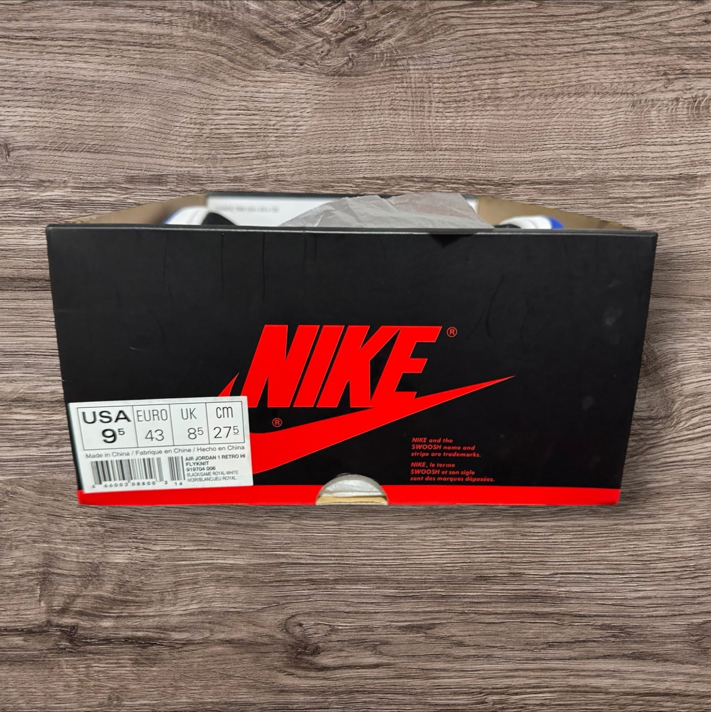 DS Jordan 1 High Flyknit Royal Size 9.5 (919704 006)