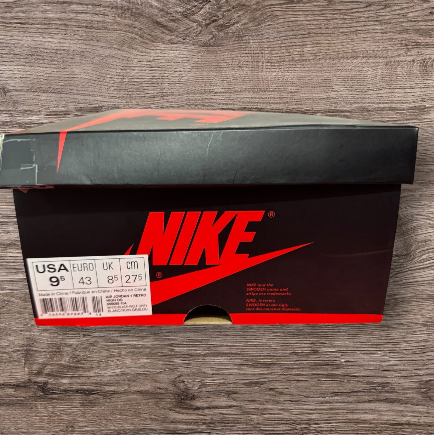 Jordan 1 Baron Size 9.5 (555088 104)