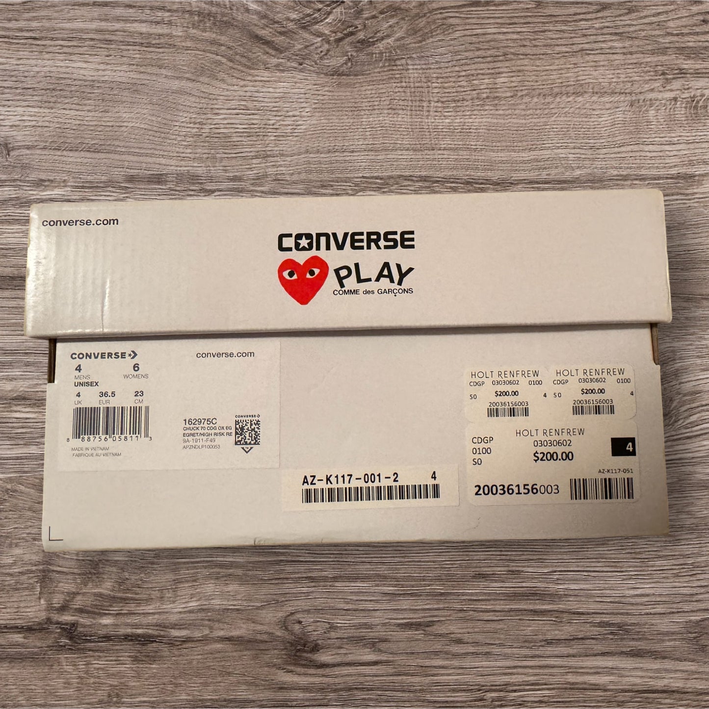 Woman’s Comme Des Garçons Converse Size 6 (162975C)