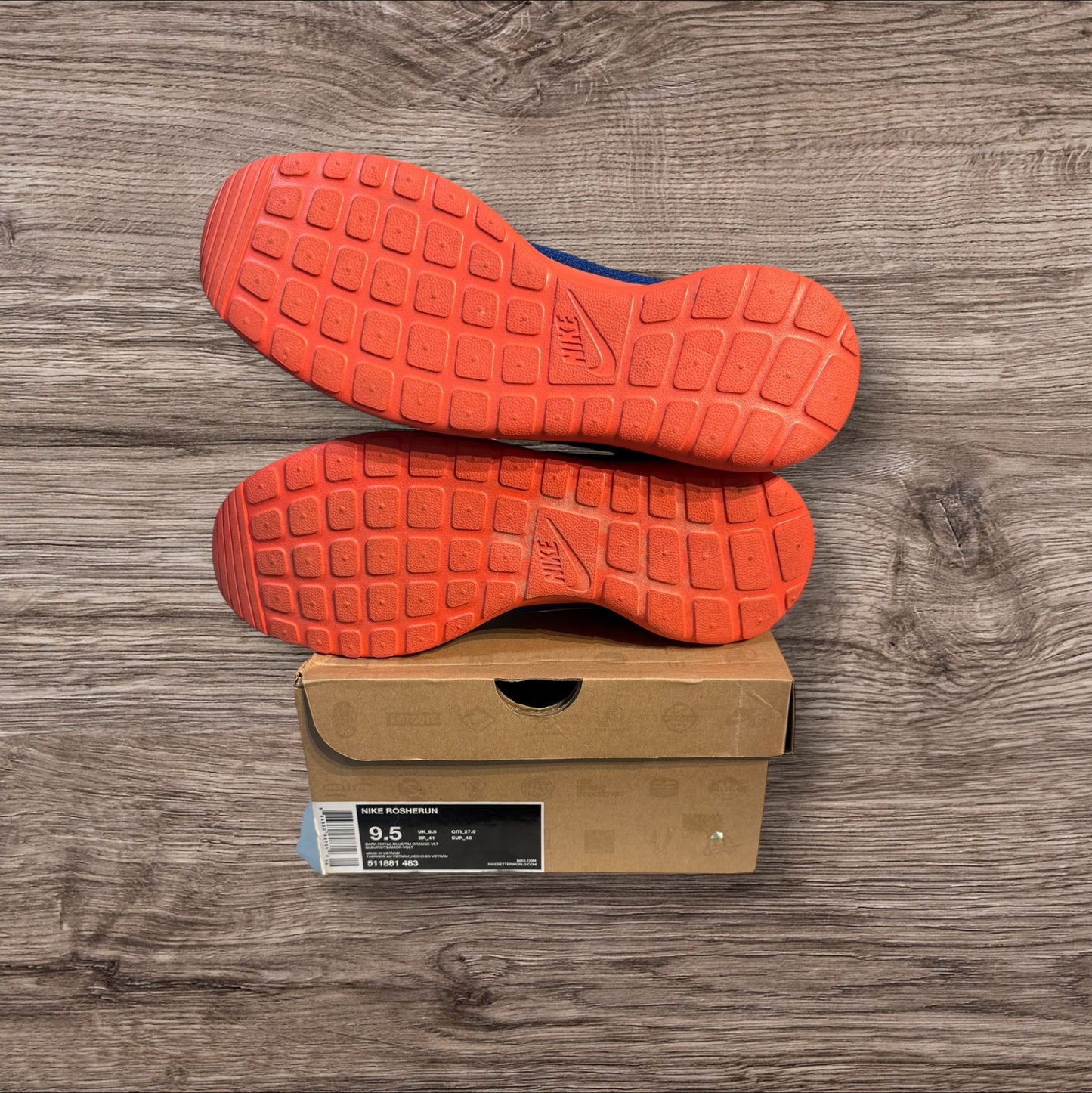 Nike Rosherun Royal Orange Size 9.5 (511881 483)