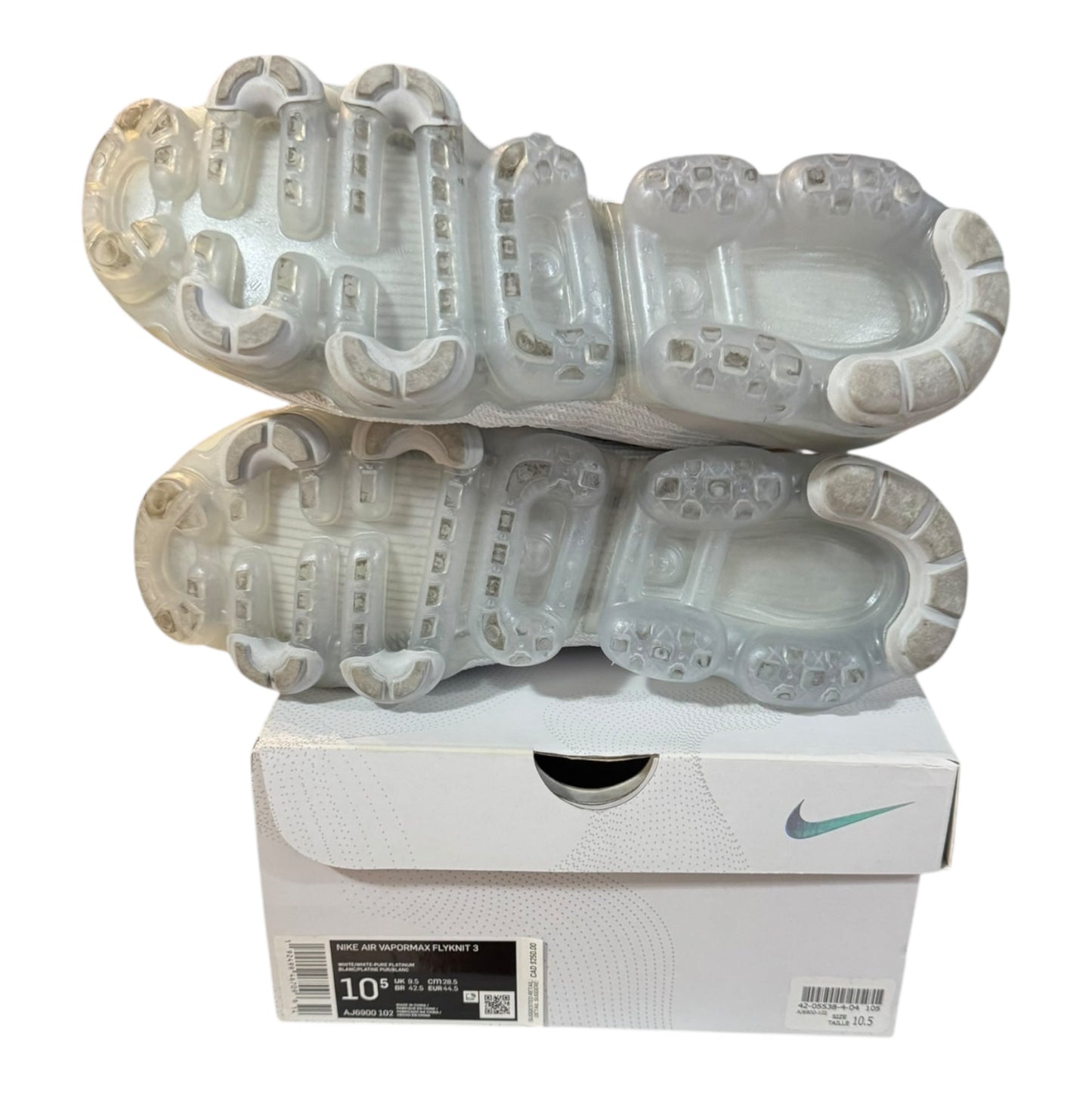 Nike Vapormax Flyknit 3 Platinum Size 10.5 (AJ6900 102)