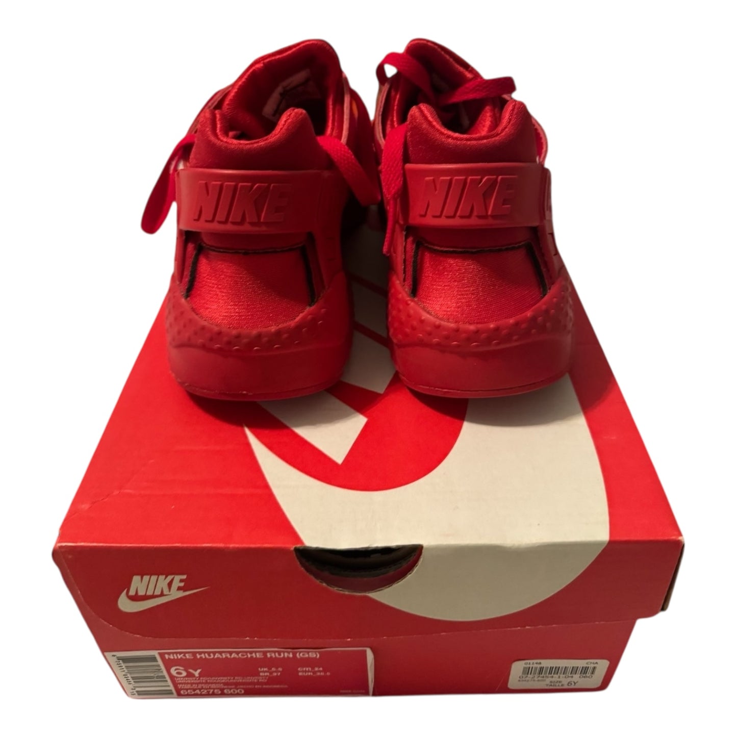 Grade School Huarache Triple Red Size 6Y (654275 600)