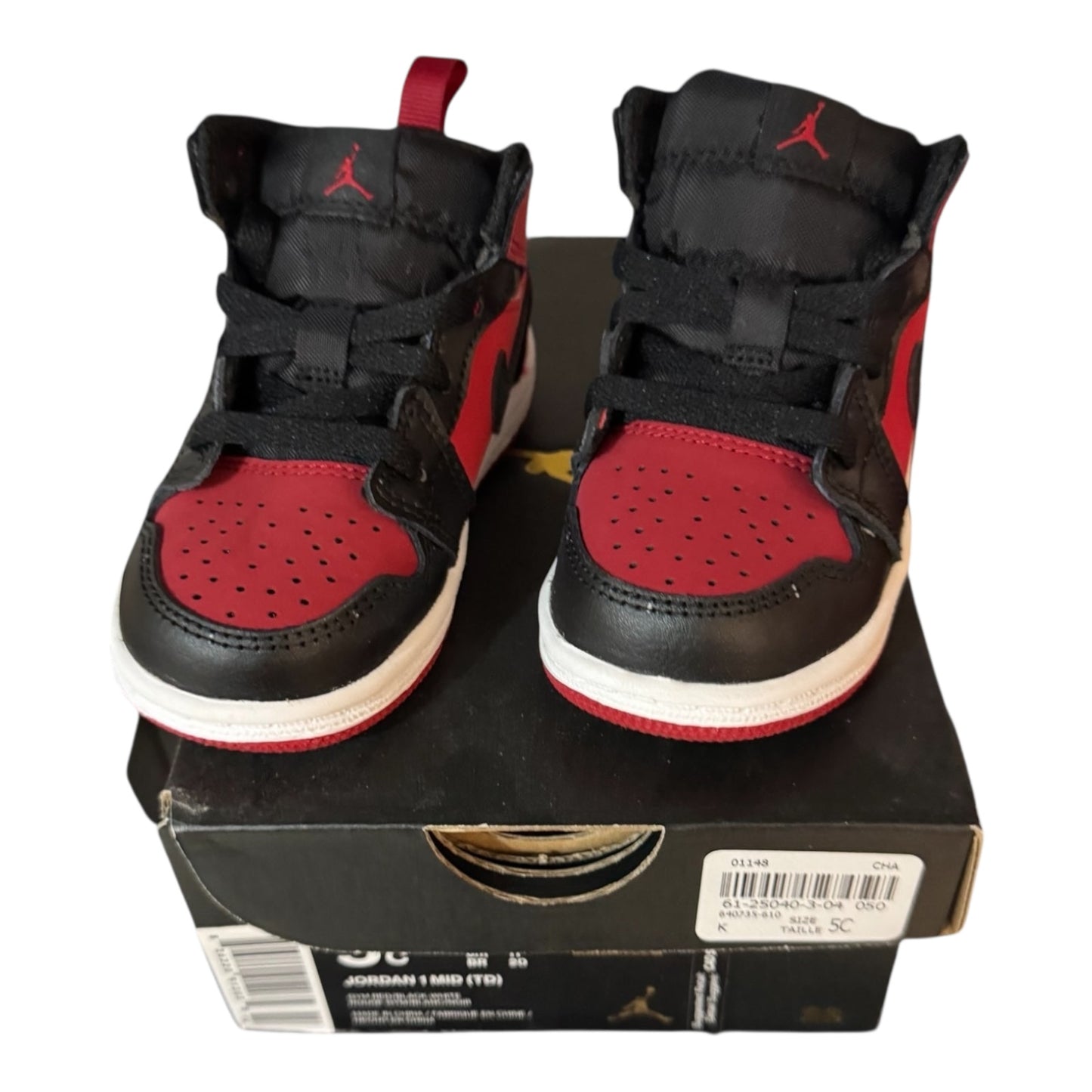 DS Infant Jordan 1 Mid Bred Size 5C (640735 610)