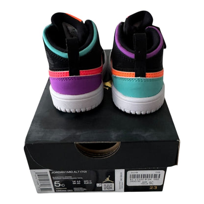 Infant Jordan 1 Mid Alt Black Total Orange Size 5C (AR6352 083)