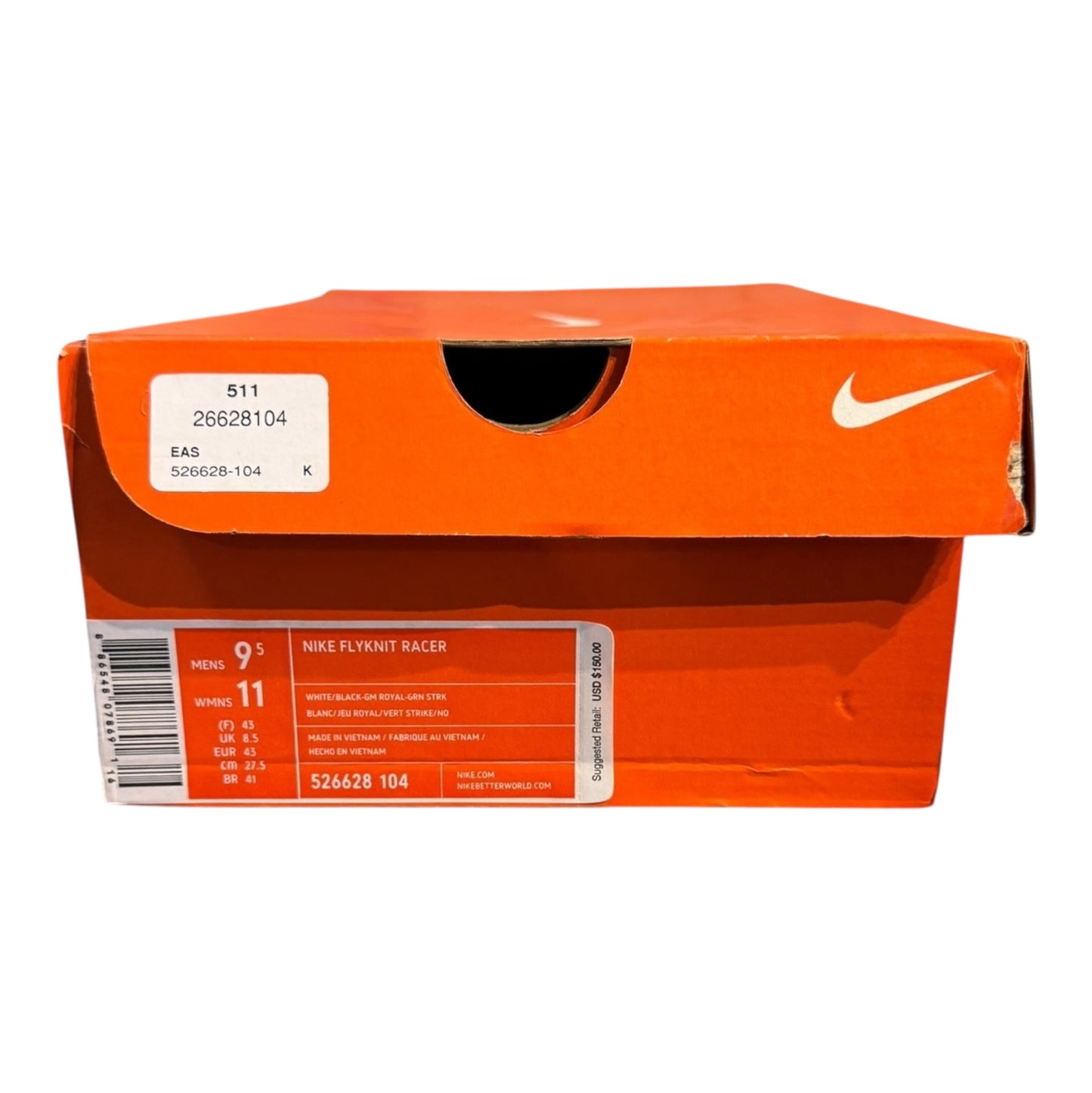 DS Nike Flyknit Racer Tranquil Size 9.5 (526628 104)