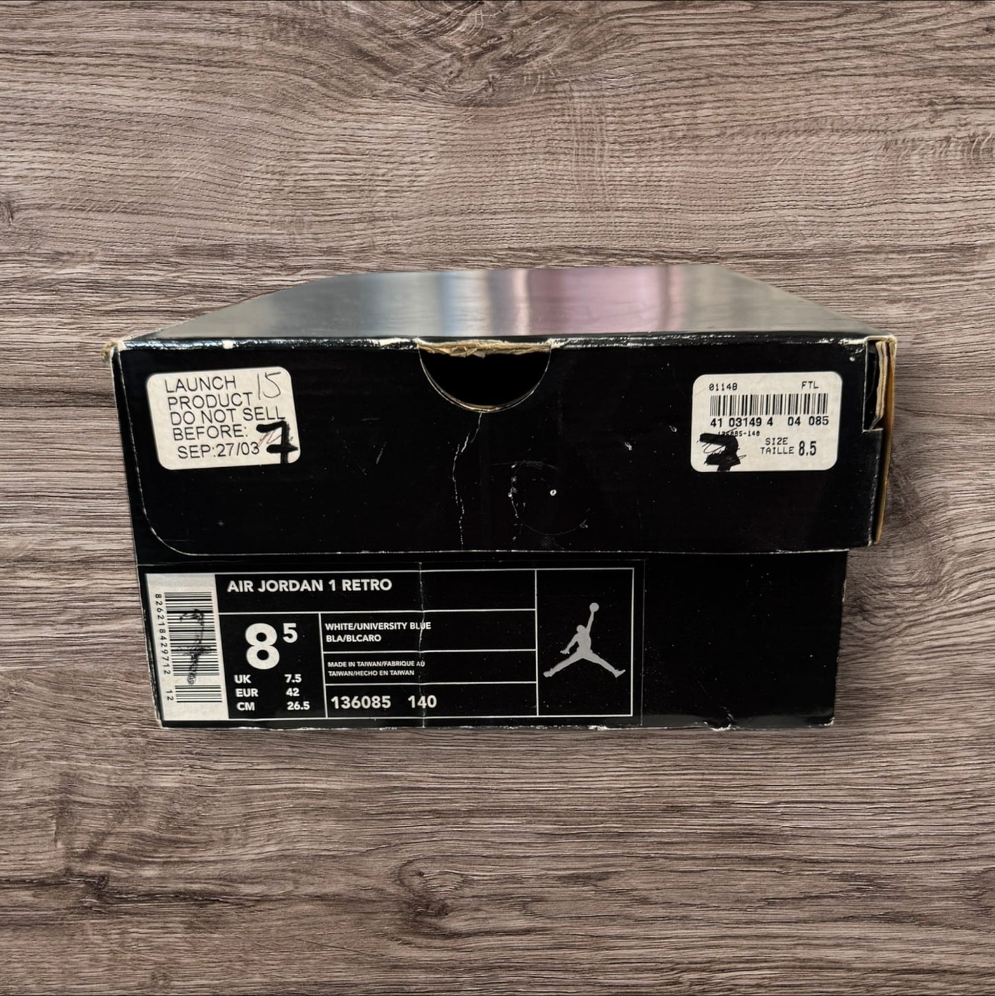 Jordan 1 UNC Patent Size 8.5 (136085 140)