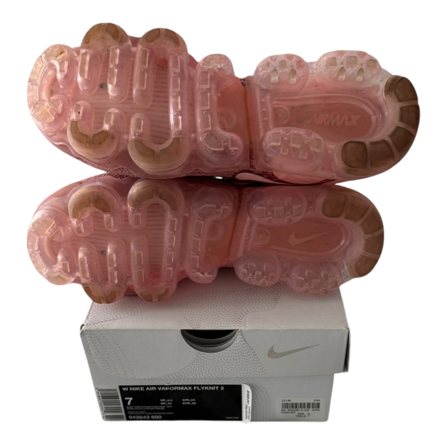 Woman Nike Vapormax Plus Flyknit 2 Pink Size 7 (942843 600)