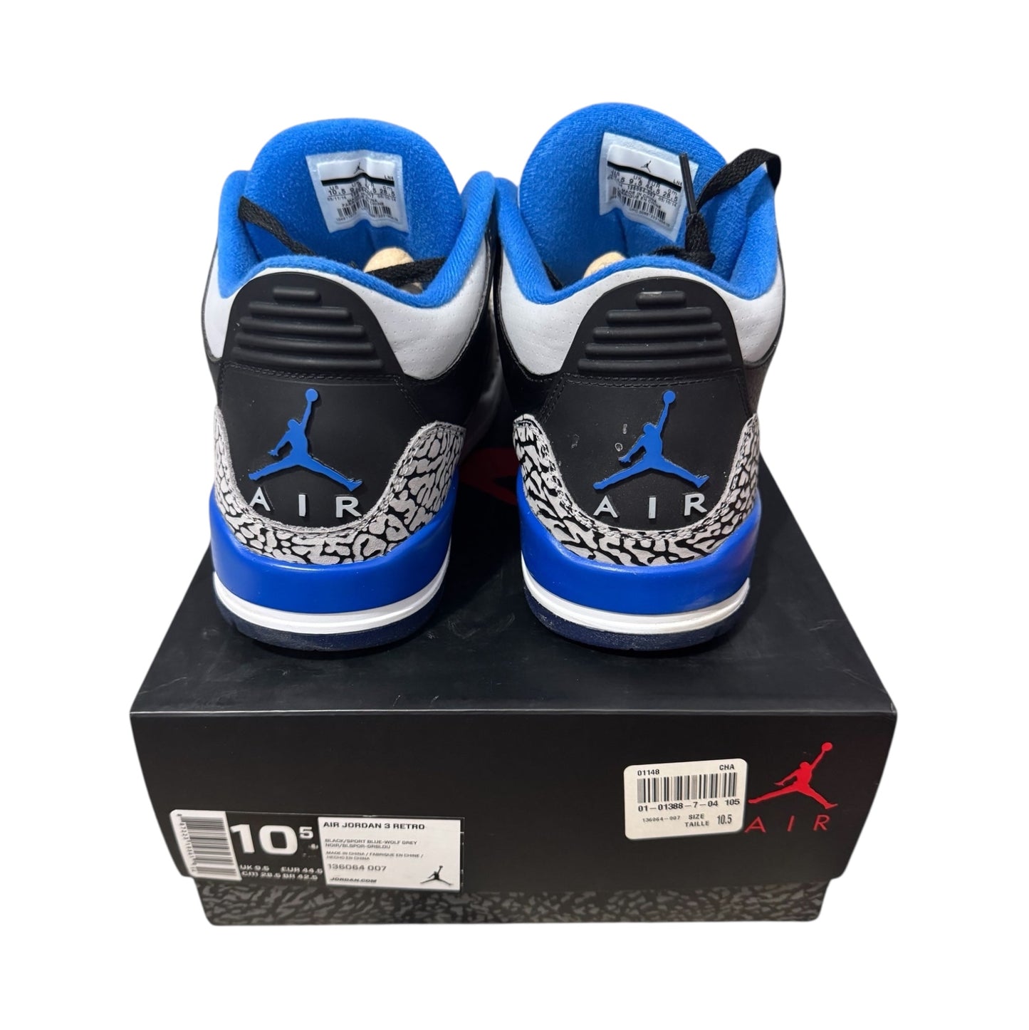 Jordan 3 Sport Blue Size 10.5 (136064 007)
