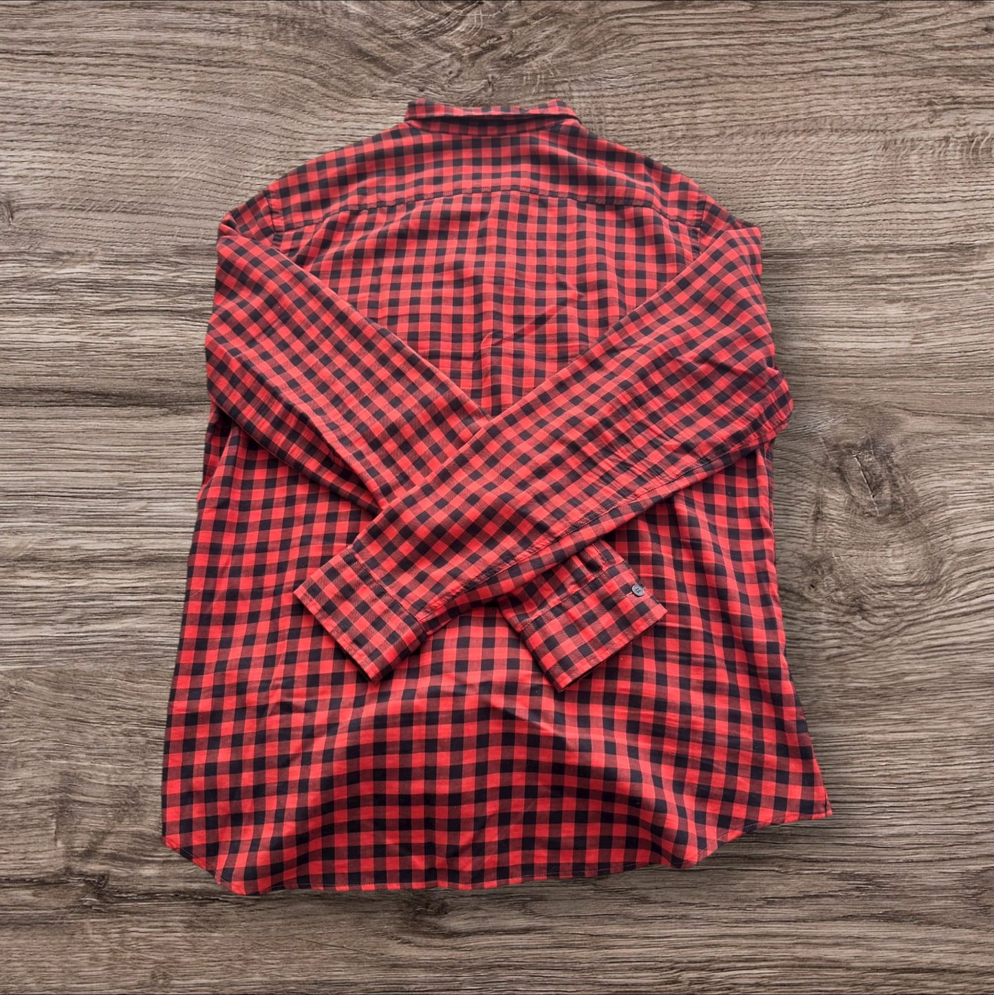 Red Burberry Button Up Shirt
