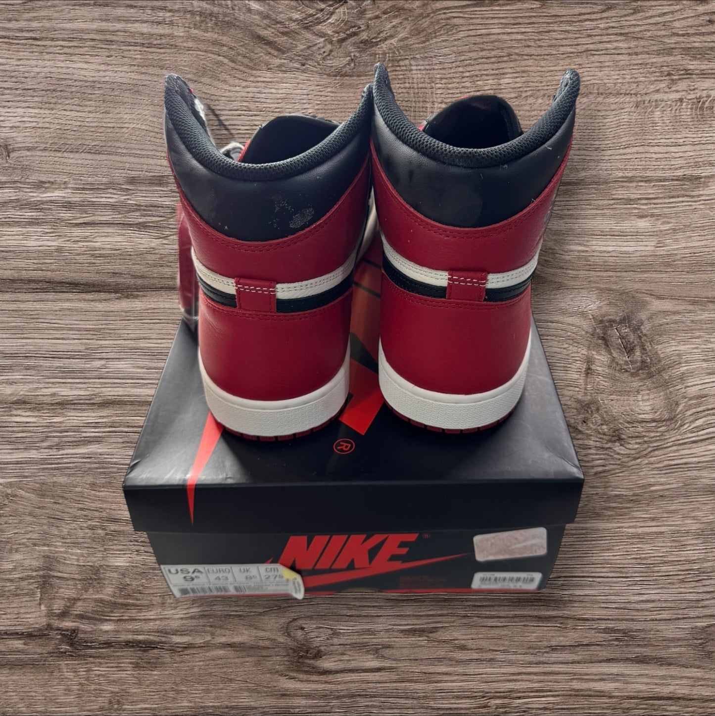 DS Jordan 1 Bred Toe Size 9.5 (555088-610)