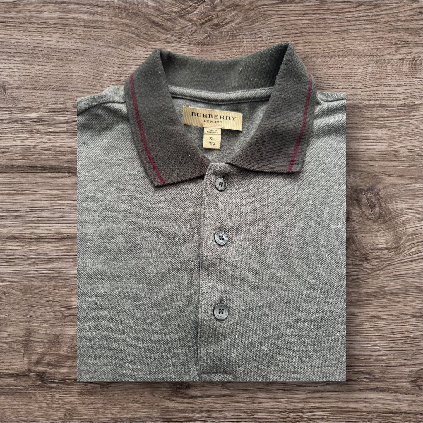 Burberry Grey Polo Shirt Sz XL