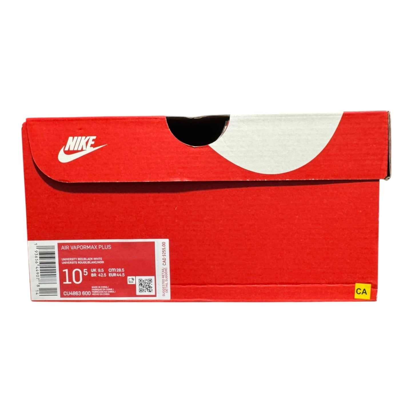 Nike Vapormax Plus University Red Black Size 10.5 (CU4863 600)