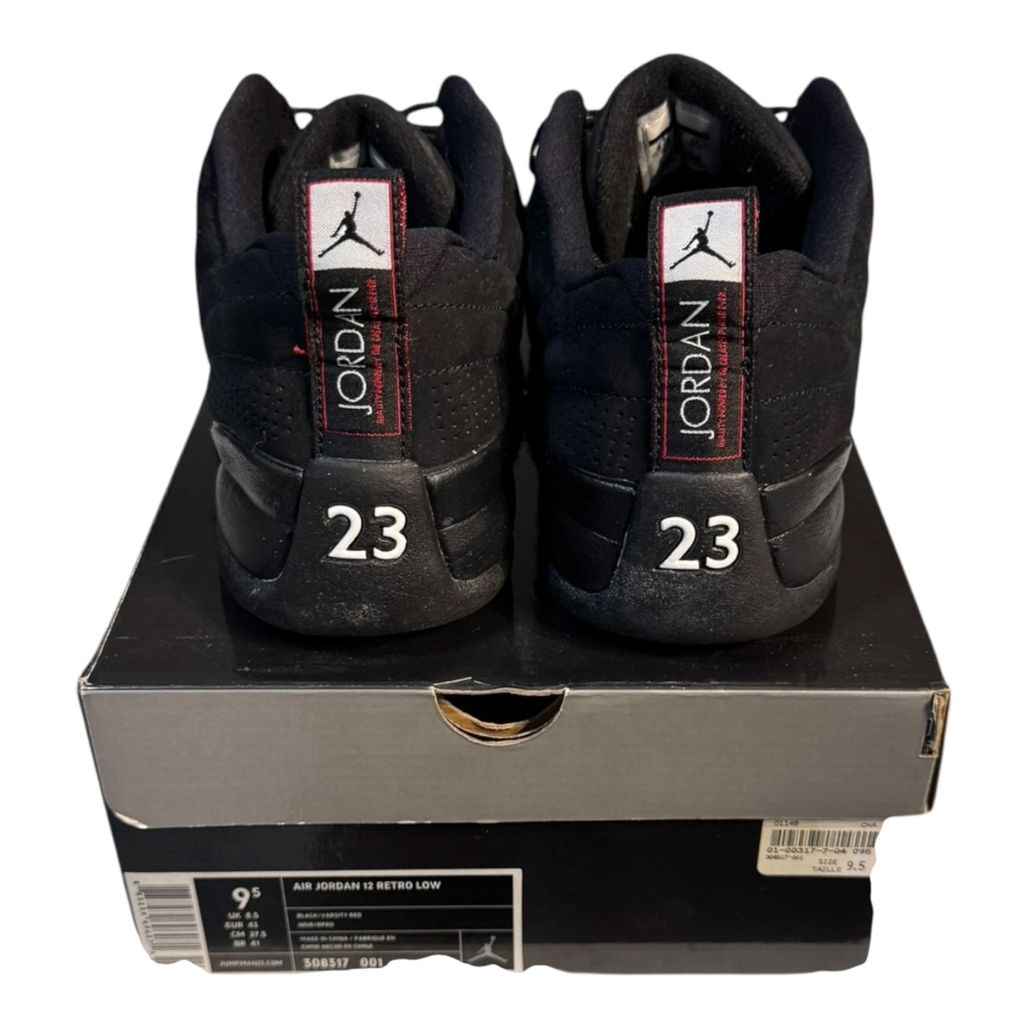 Jordan 12 Low Black Patent Size 9.5 (308317 001)