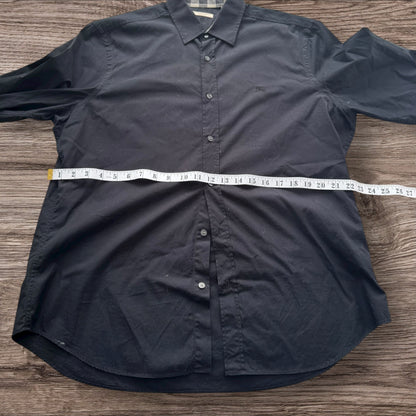 Black Burberry Long Sleeve Button Up Shirt