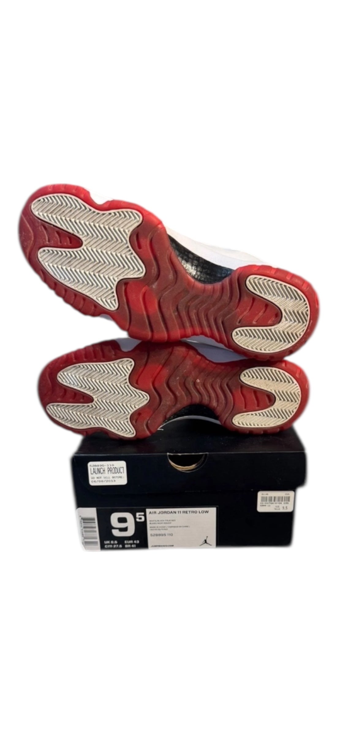 Jordan 11 Low White Red Size 9.5 (528895-101)