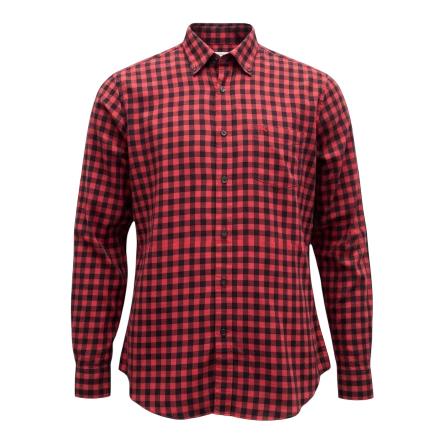 Red Burberry Button Up Shirt