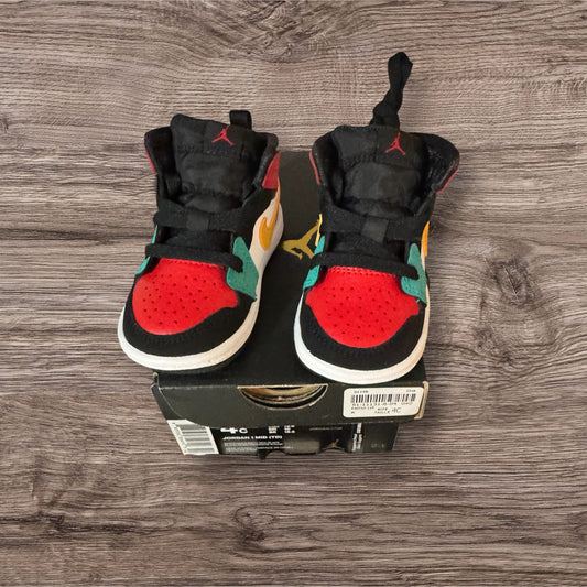 DS Infant Jordan 1 Mid Multi-Color Size 4C (640735 125)
