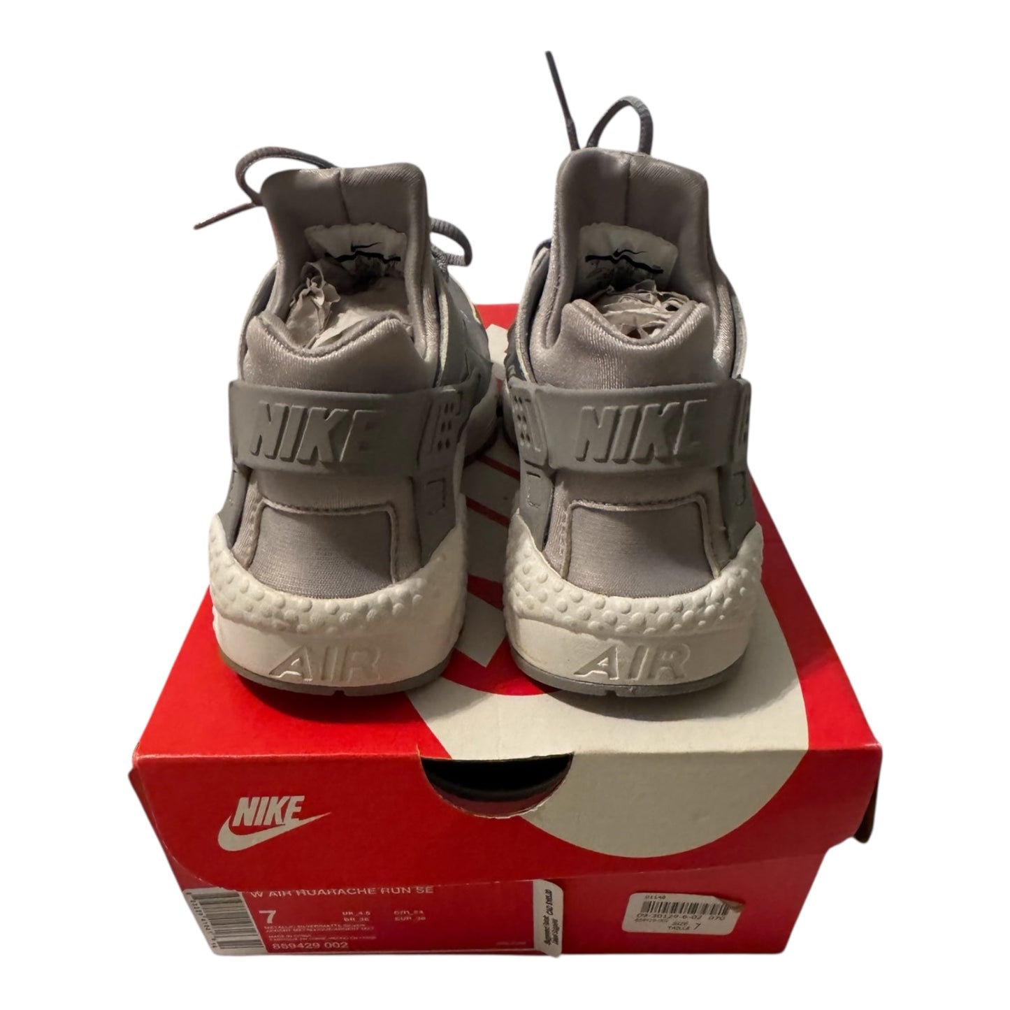 Woman Nike Huarache Silver Size 7 (859429 002)