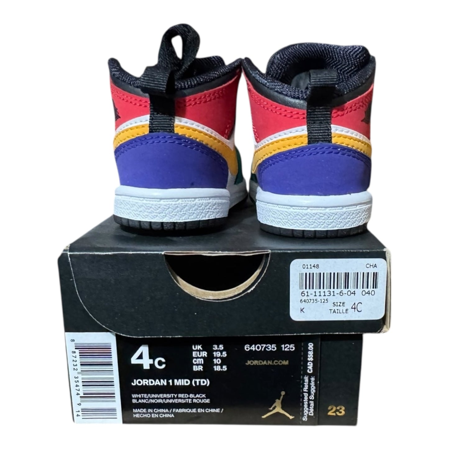 DS Infant Jordan 1 Mid Multi-Color Size 4C (640735 125)