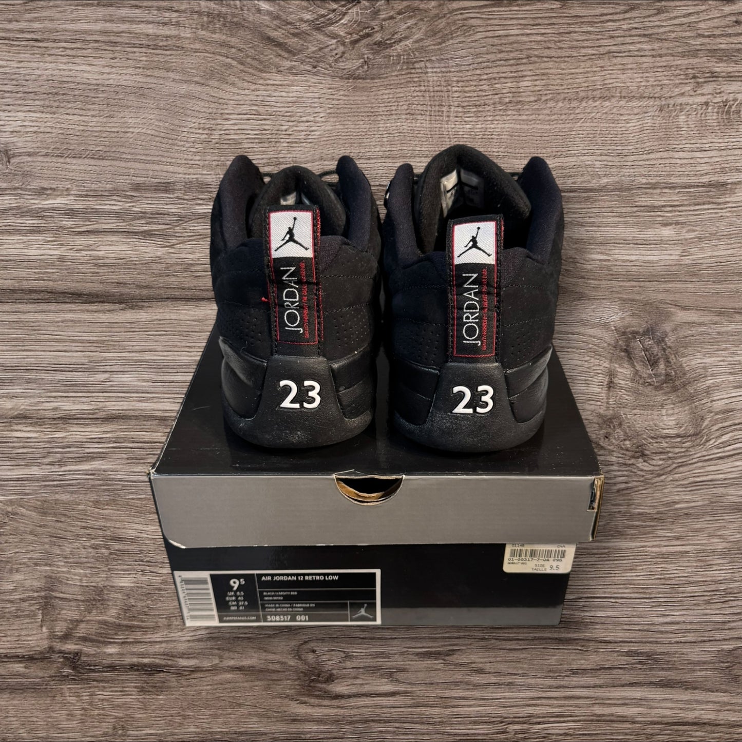 Jordan 12 Low Black Patent Size 9.5 (308317 001)