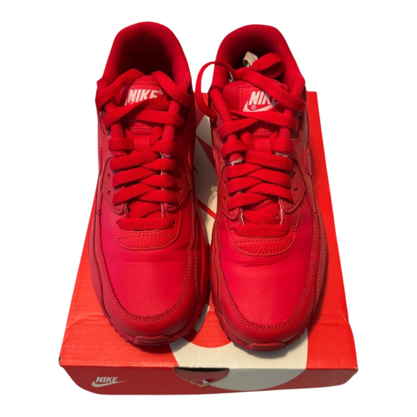 GS Nike Air Max 90 Triple Red Size 5Y (833412 606)
