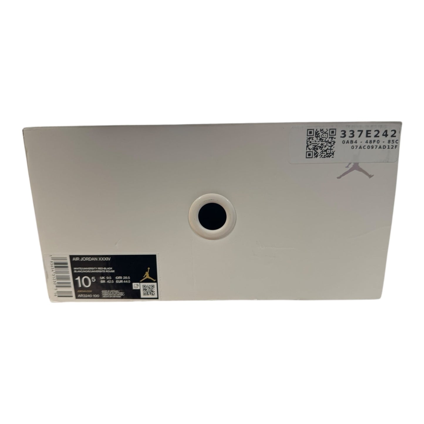 Jordan 34 White Black Red Size 10.5 (AR3240 100)