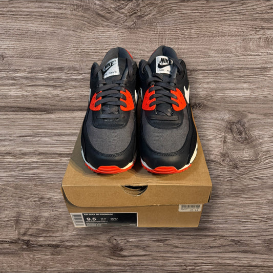 Nike Air Max 90 Dark Grey Crimson Size 9.5 (333888 017)