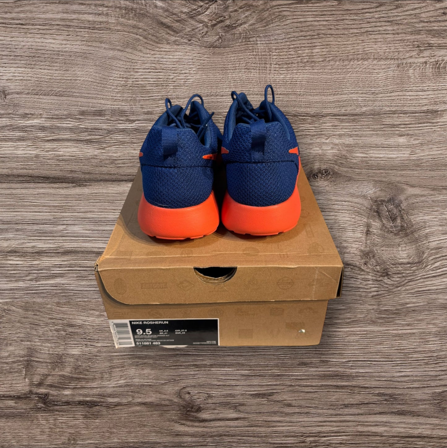 Nike Rosherun Royal Orange Size 9.5 (511881 483)