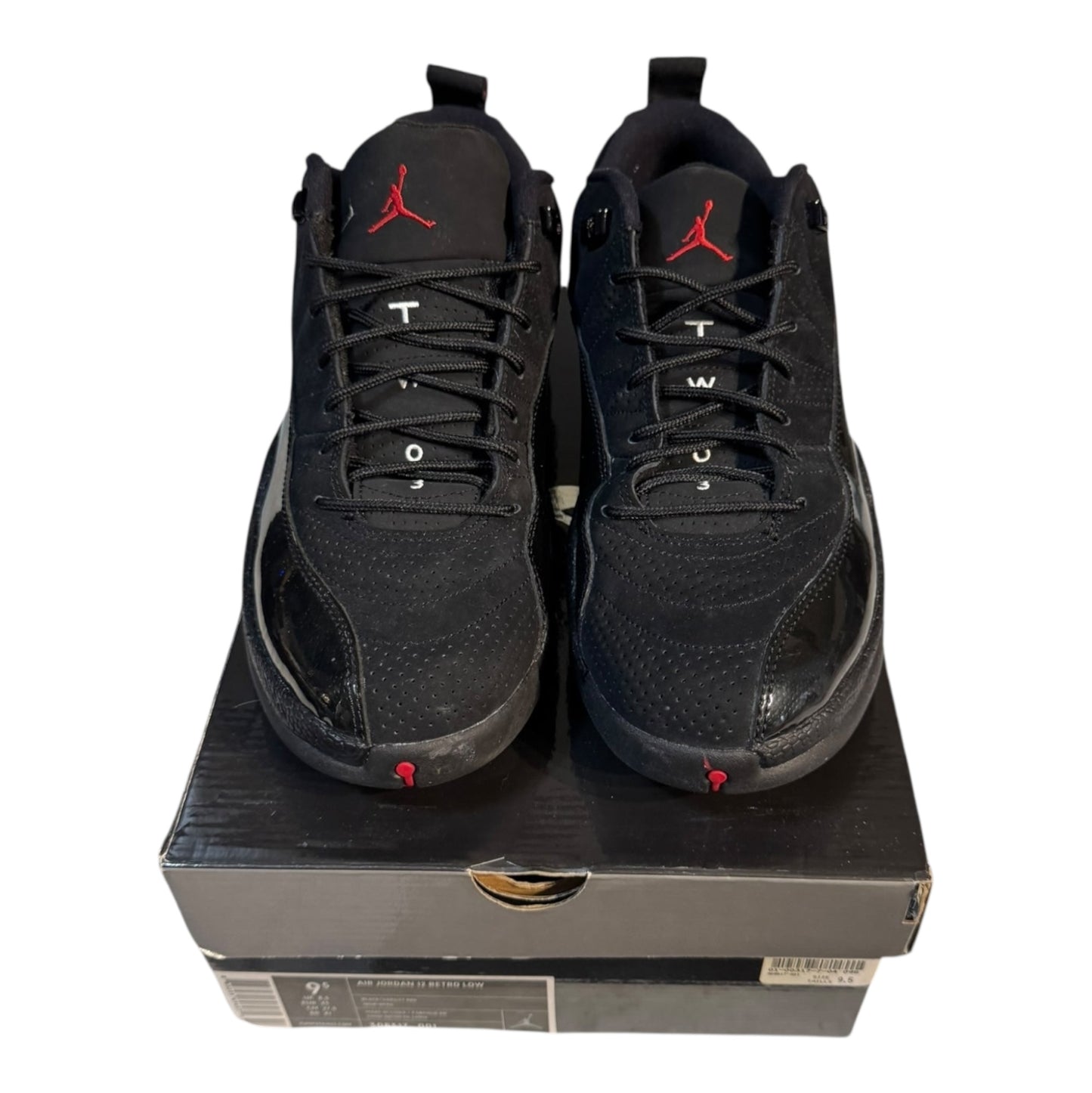 Jordan 12 Low Black Patent Size 9.5 (308317 001)