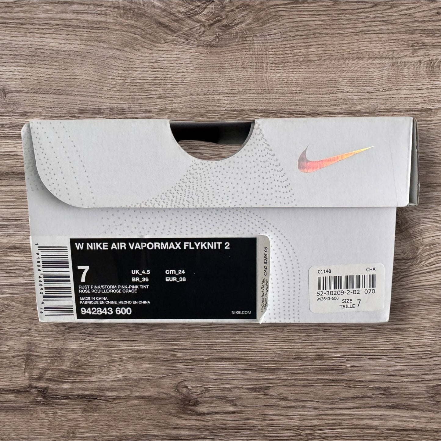 Woman Nike Vapormax Plus Flyknit 2 Pink Size 7 (942843 600)