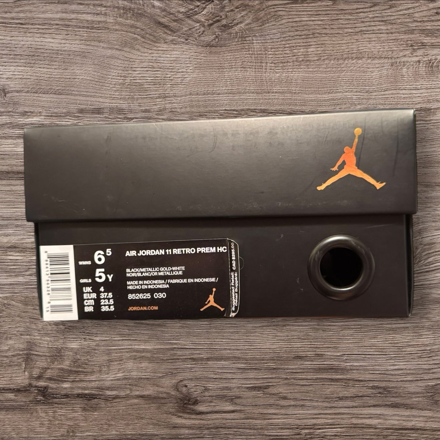 GS Jordan 11 Heiress Black Stingray Size 5Y (852625 030)