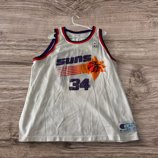 Champion White Phoenix Suns Charles Barkley Jersey Size Large (48)