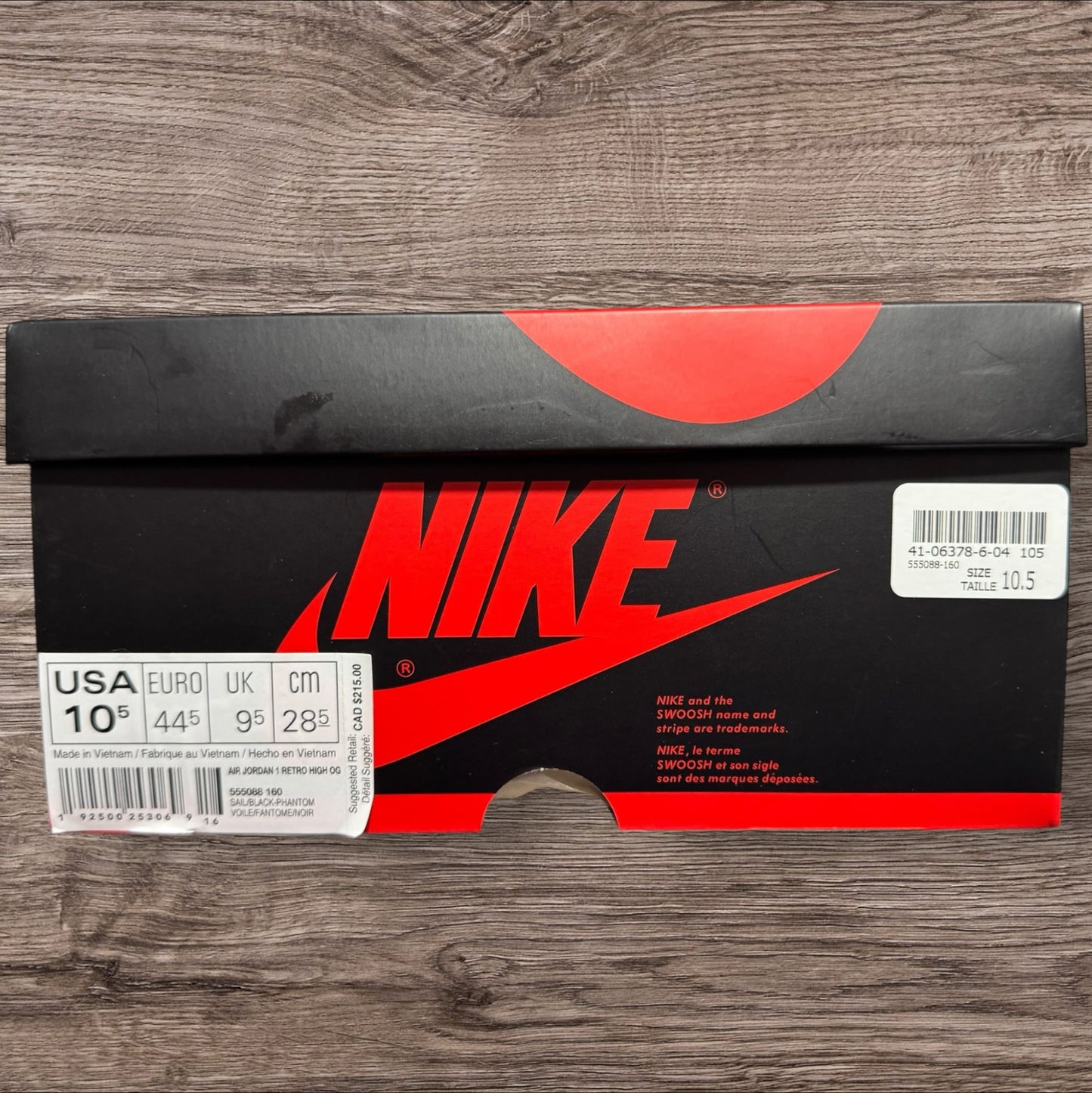 Jordan 1 High Phantom Gym Red Size 10.5 (555088 160)