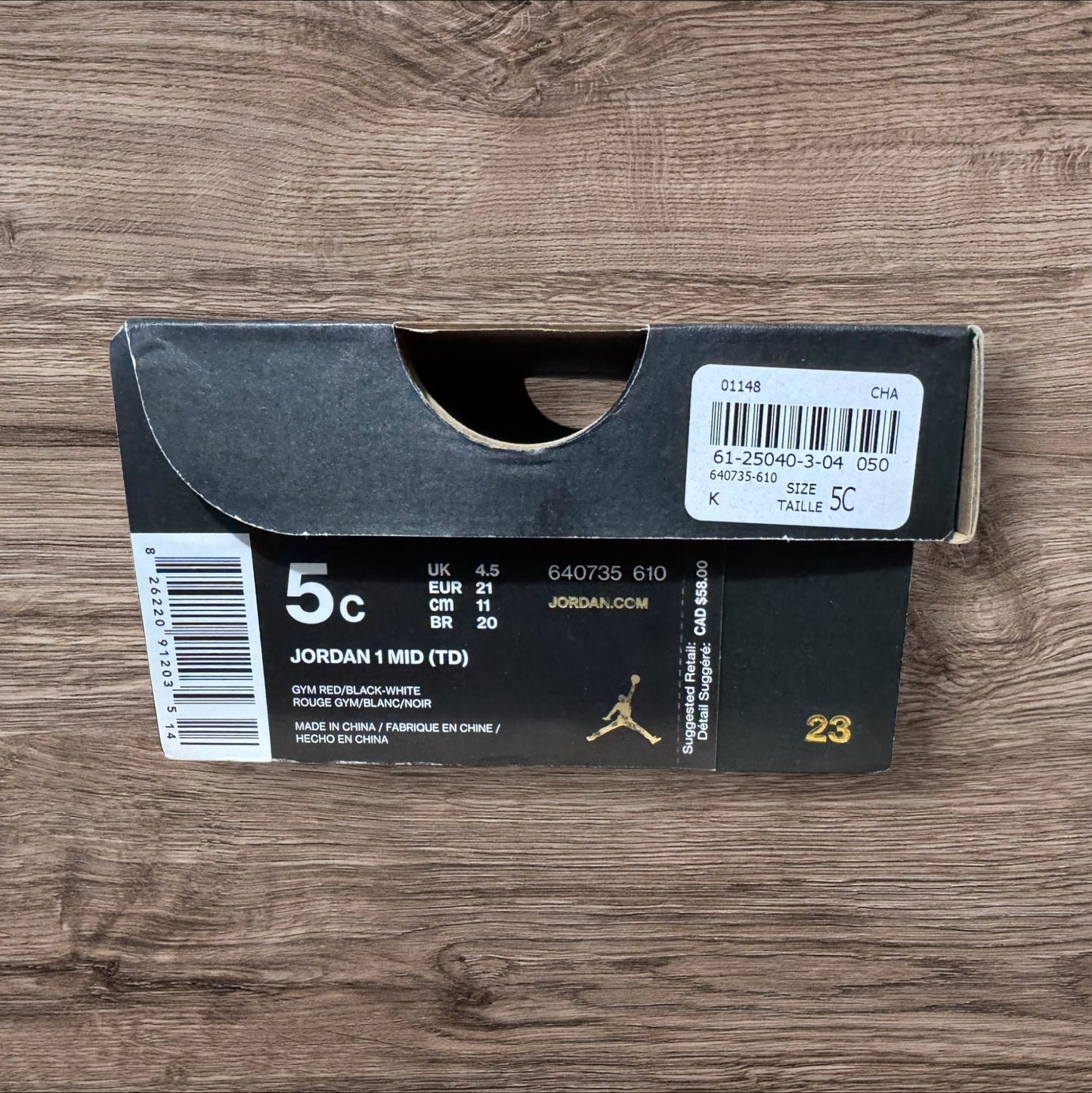 DS Infant Jordan 1 Mid Bred Size 5C (640735 610)