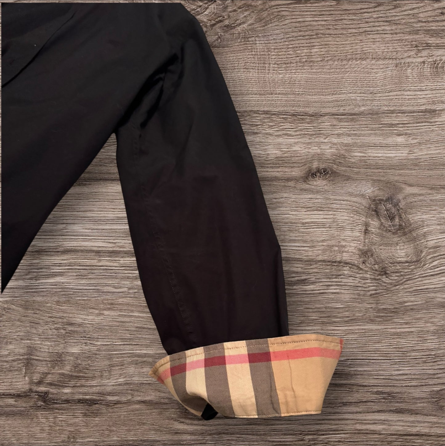 Black Burberry Long Sleeve Button Up Shirt