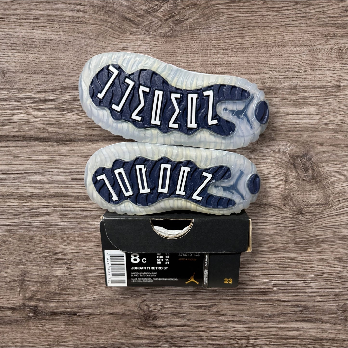 DS Infant Jordan 11 UNC Win Like 82 Size 8C (378040 123)